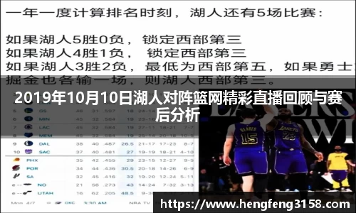 2019年10月10日湖人对阵篮网精彩直播回顾与赛后分析